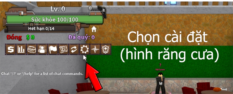 Chọn vào biểu tượng Cài Đặt (hình răng cưa)