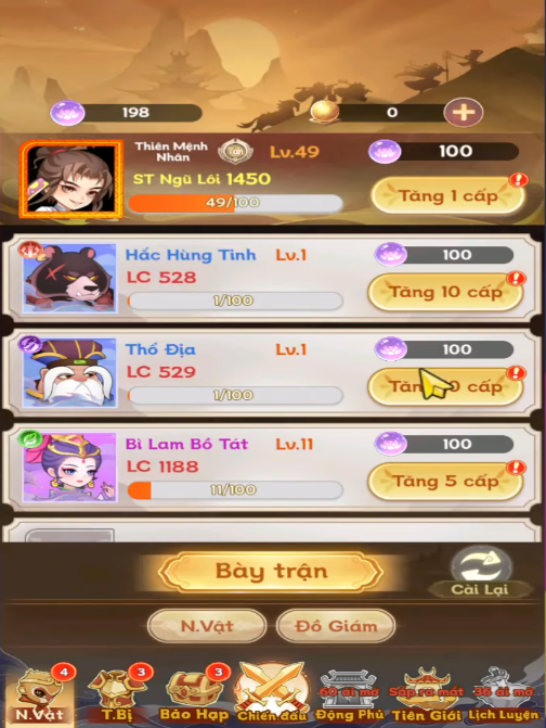 Hình ảnh giao diện trong game Mộng Tây Du