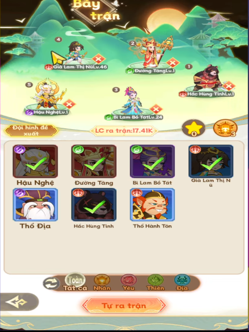 Hình ảnh giao diện trong game Mộng Tây Du