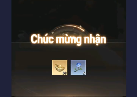 Màn hình sẽ xuất hiện thông báo Chúc mừng nhận