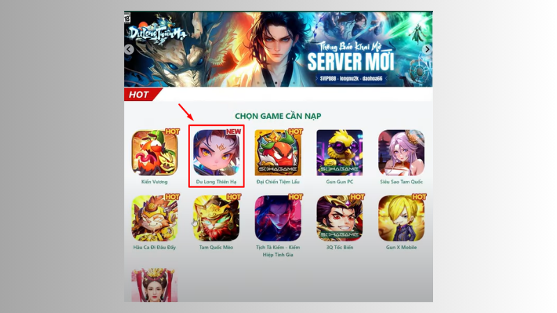 Đăng nhập tài khoản game Du Long Thiên Hạ