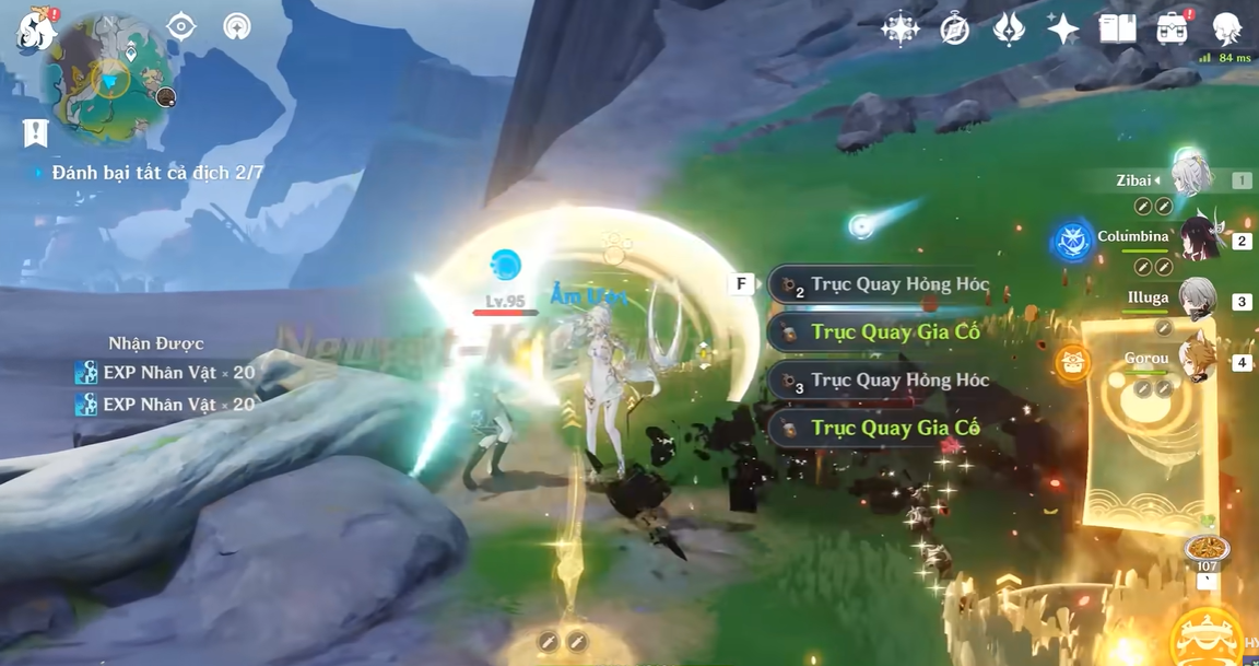 Giao diện chiến đấu trong game Genshin Impact tại một vùng đất mới