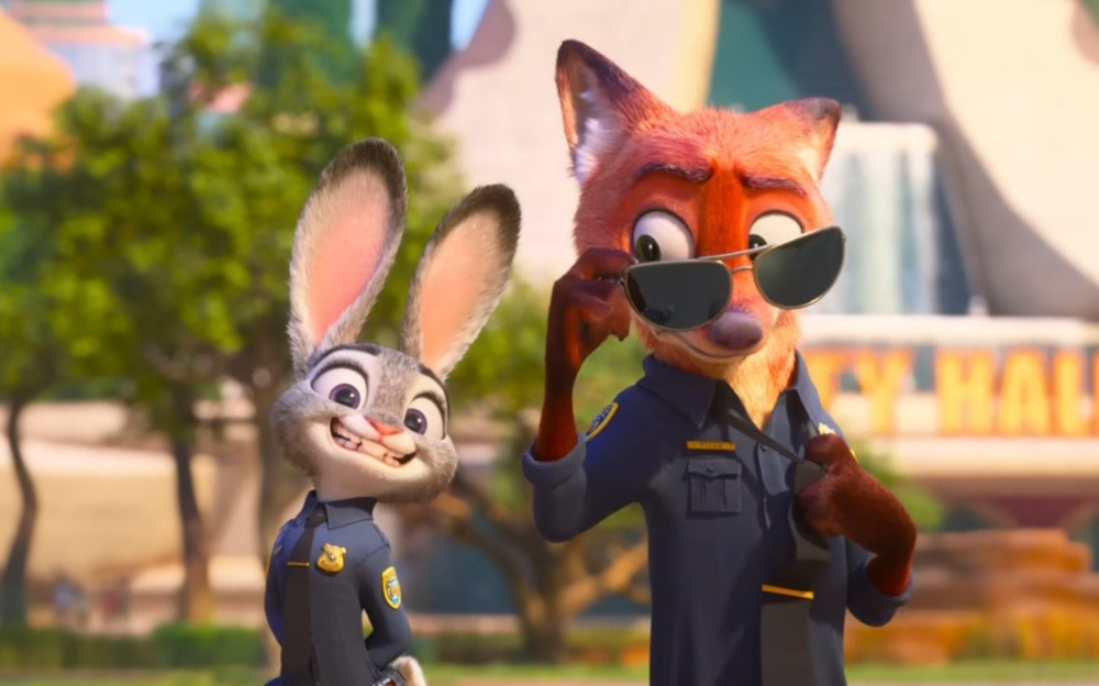 Hình ảnh cáo Nick Wilde và thỏ Judy Hopps