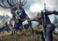 Hình ảnh Geralt chiến đấu với Leshen trong The Witcher 3