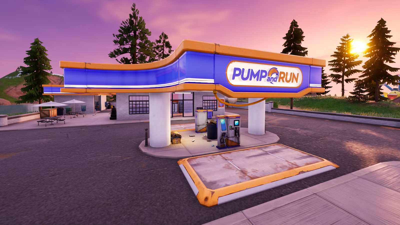 Pump N’ Run trạm xăng tại Burd trong Fortnite Chương 7 Mùa 1
