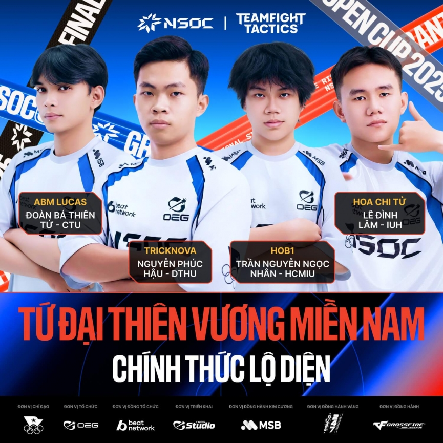 4 gương mặt đại diện cho miền Nam ở bộ môn DTCL cũng chính thức lộ diện.