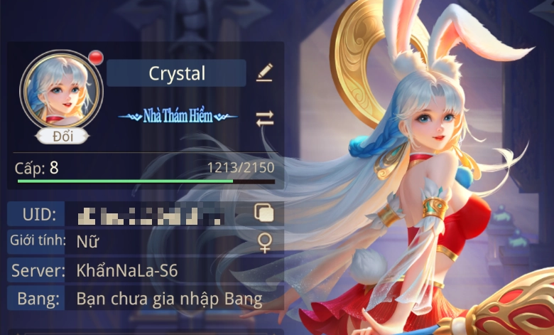 Chọn vào Avatar nhân vật ở góc trái trên cùng của màn hình