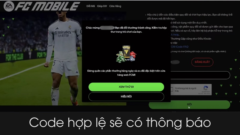 Giao diện sẽ hiện lên thông báo như hình