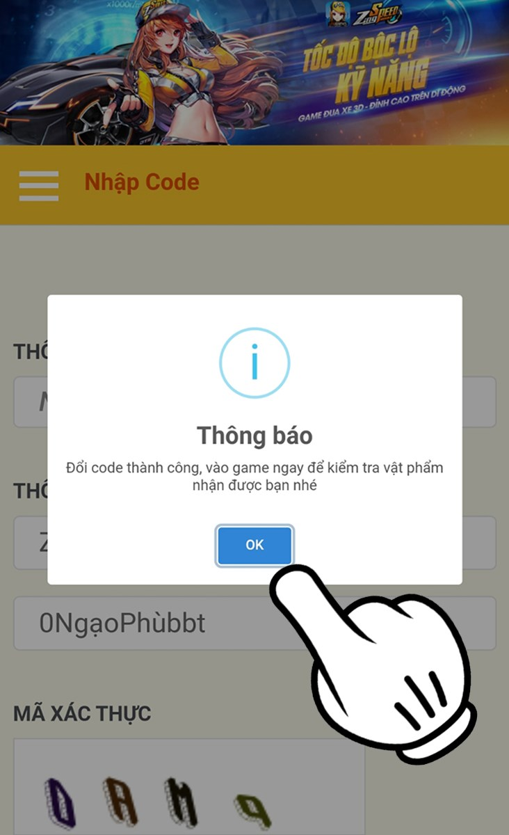 Hãy nhấn OK để nhận phần thưởng
