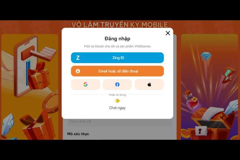 Đăng nhập vào website Võ Lâm Truyền Kỳ. Sau đó, hãy đăng nhập vào tài khoản game của bạn