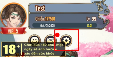 Chọn vào biểu tượng cài đặt nằm dưới Avatar nhân vật