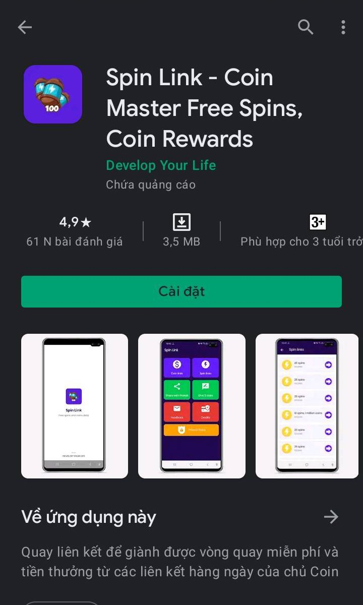 Bạn hãy tải xuống và cài đặt link Spin vào điện thoại