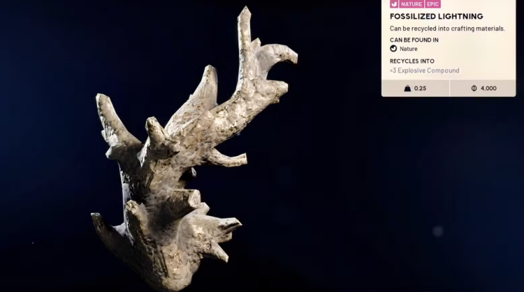 Hình ảnh vật phẩm Fossilized Lightning trong phiên bản cập nhật mới của ARC Raiders