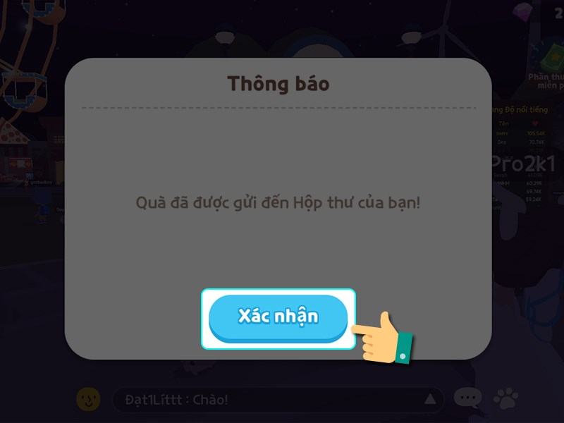 Khi code được nhập thành công, sẽ có thông báo, hãy nhấn vào Xác nhận
