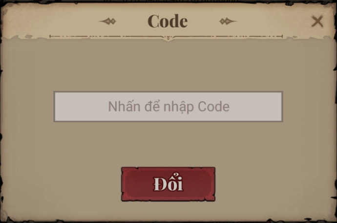 Nhập mã Giftcode Anh Hùng Bất Diệt và bấm Đổi