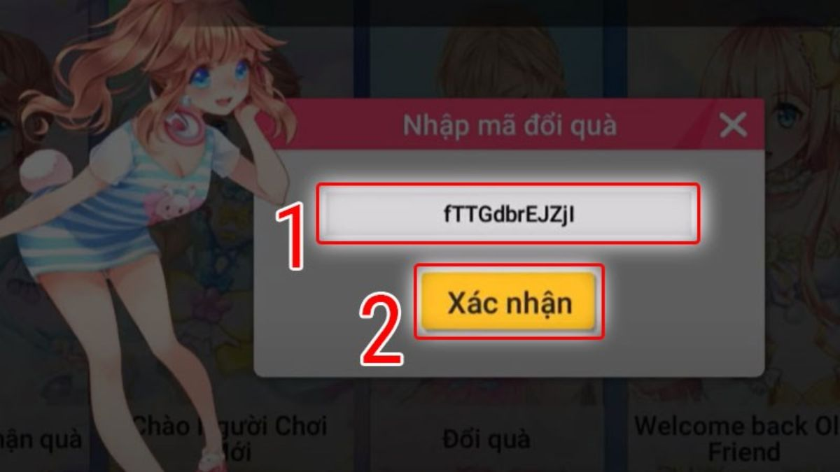 Nhập mã Giftcode Au 2 và bấm Xác nhận