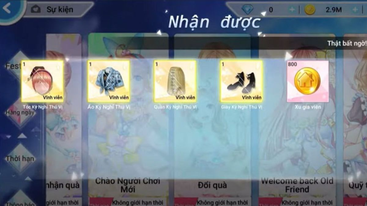 Màn hình sẽ hiện thông báo về phần thưởng mà bạn nhận được