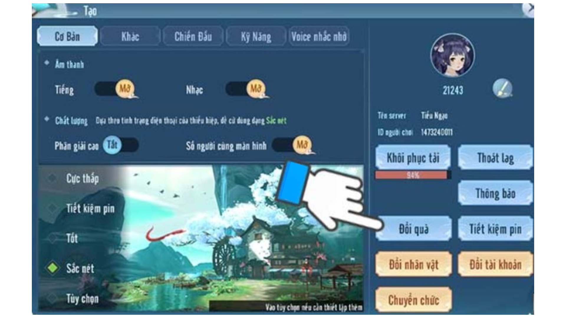 Bạn hãy tìm và chọn vào mục Đổi quà xuất hiện trên giao diện