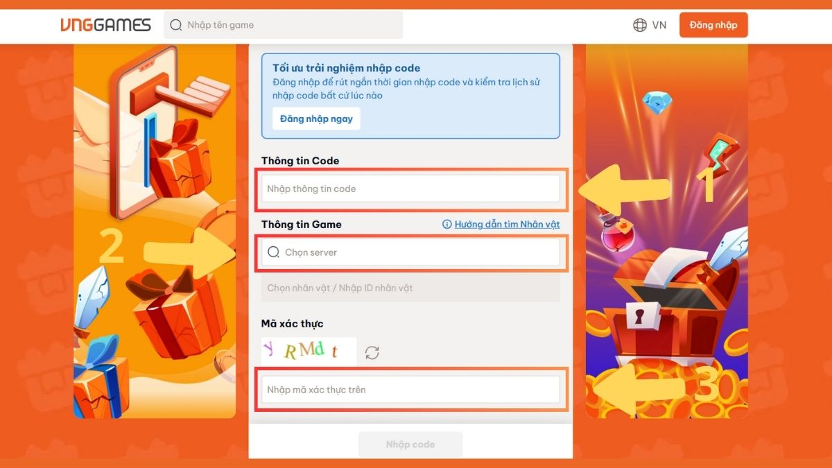 hãy nhập mã Giftcode Thiên Long Bát Bộ vào ô trống