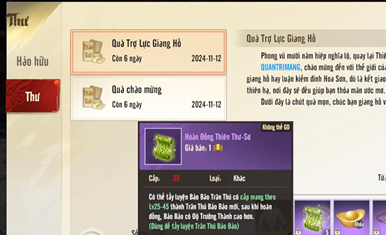 Hãy chọn các thư đổi từ danh sách và chọn Nhận