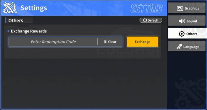 Nhập mã Giftcode vào ô Enter Redemption Code và nhấn Exchange