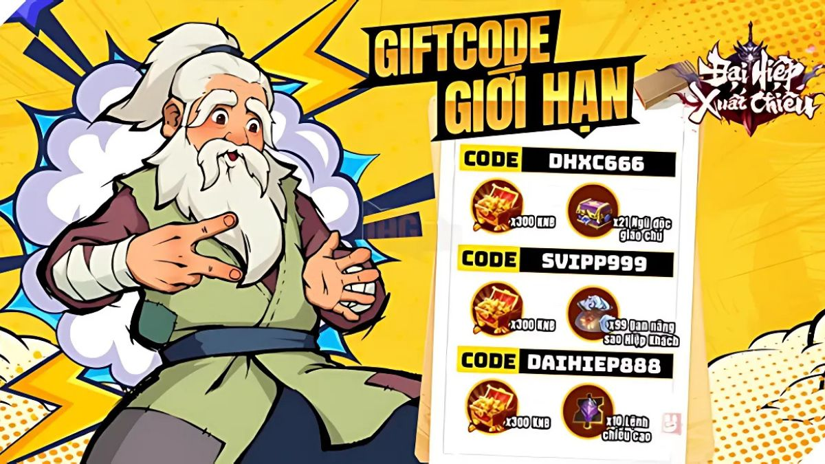 Full bộ Giftcode Đại Hiệp Xuất Chiêu