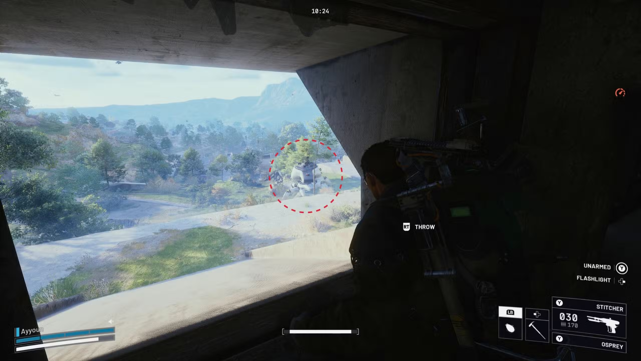 Người chơi đang đột kích nhắm vào Bombardier trong ARC Raiders