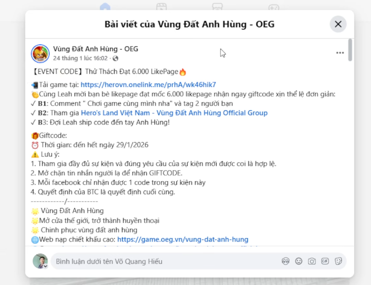 Mẹo săn thêm giftcode bí mật