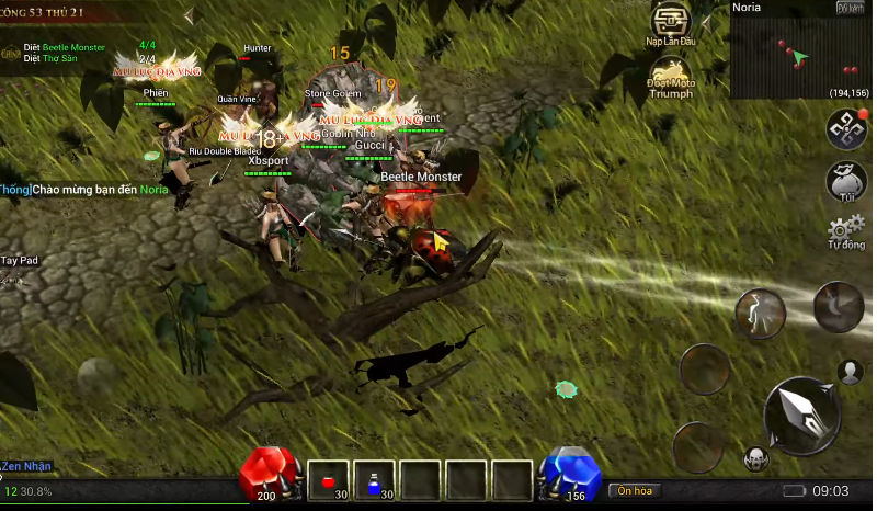 Hình ảnh giao tranh trong game MU Lục Địa