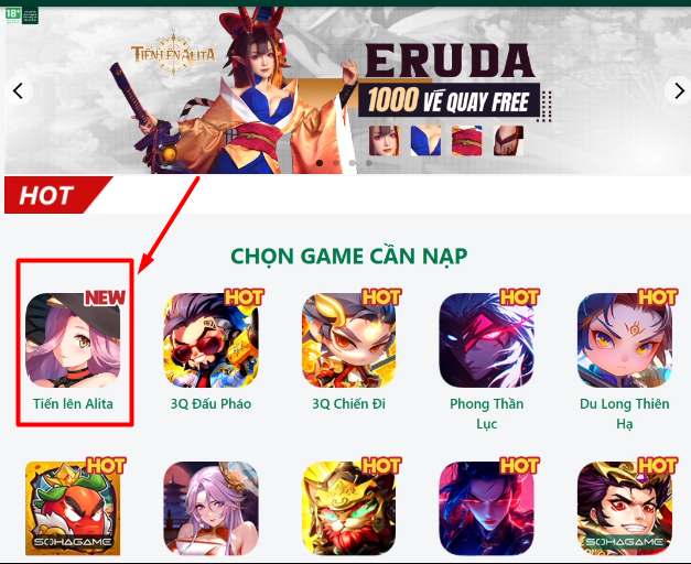 Đăng nhập tài khoản game Tiến Lên Alita