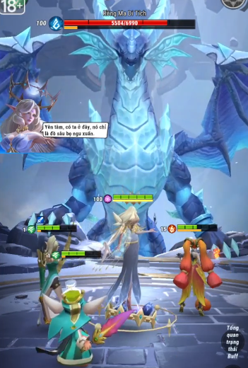 Giao diện chiến đấu với Boss Rồng Ma Di Tích trong game Tiến Lên Alita - SohaGame