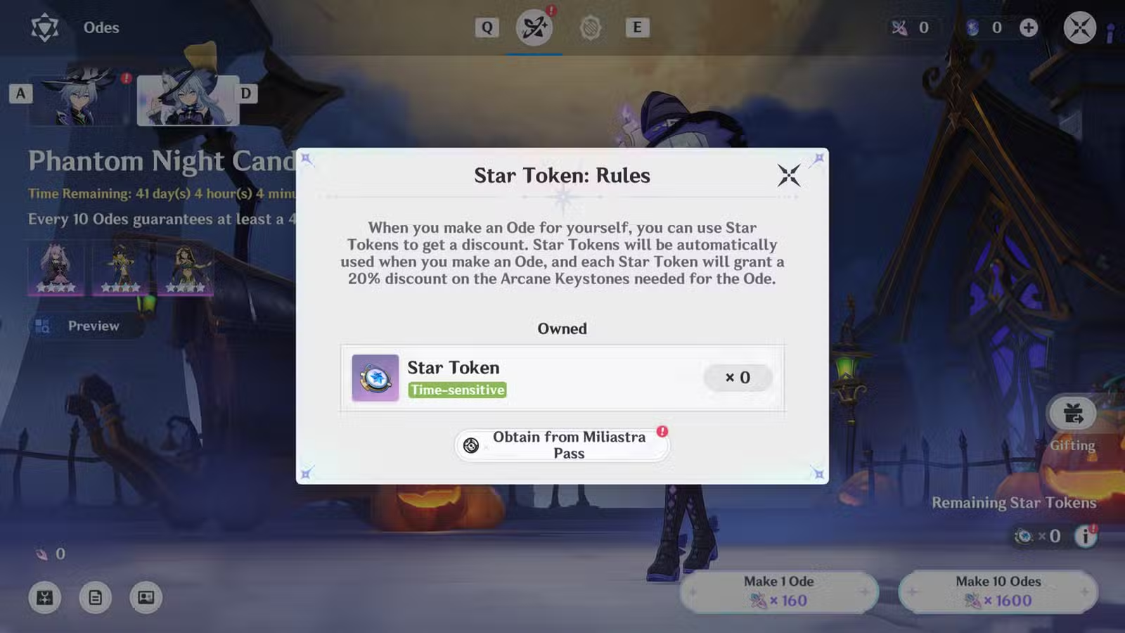 Để tạo Ode, game thủ cần sử dụng Star Tokens để giảm giá
