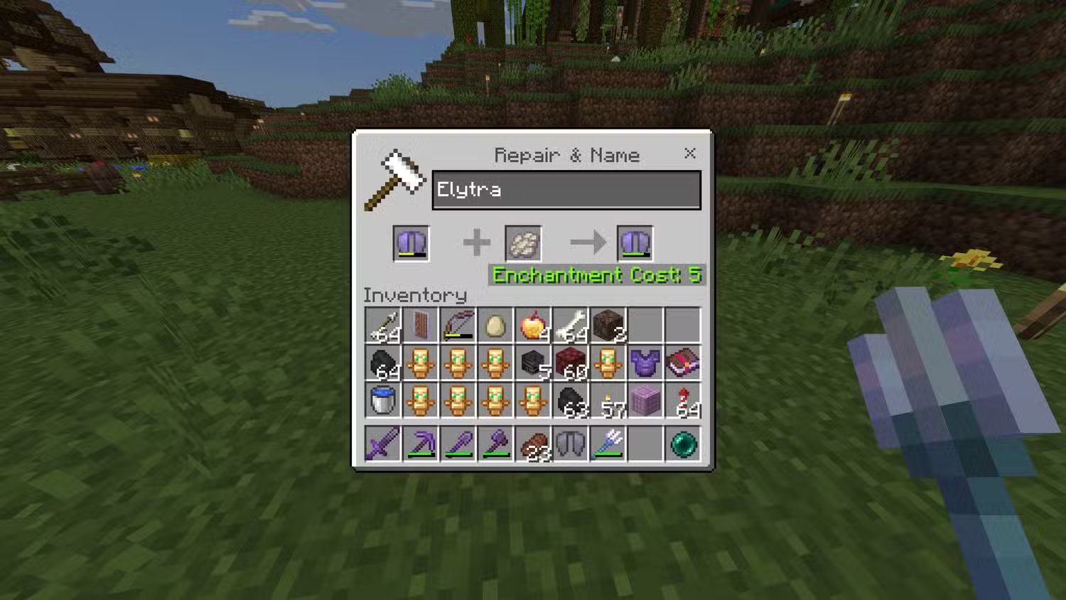Có 2 cách sửa chữa Elytra trong Minecraft là ghép 2 cái bị hỏng hoặc dùng phantom membrane
