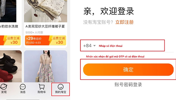 Bước 2: Đăng ký tài khoản Taobao