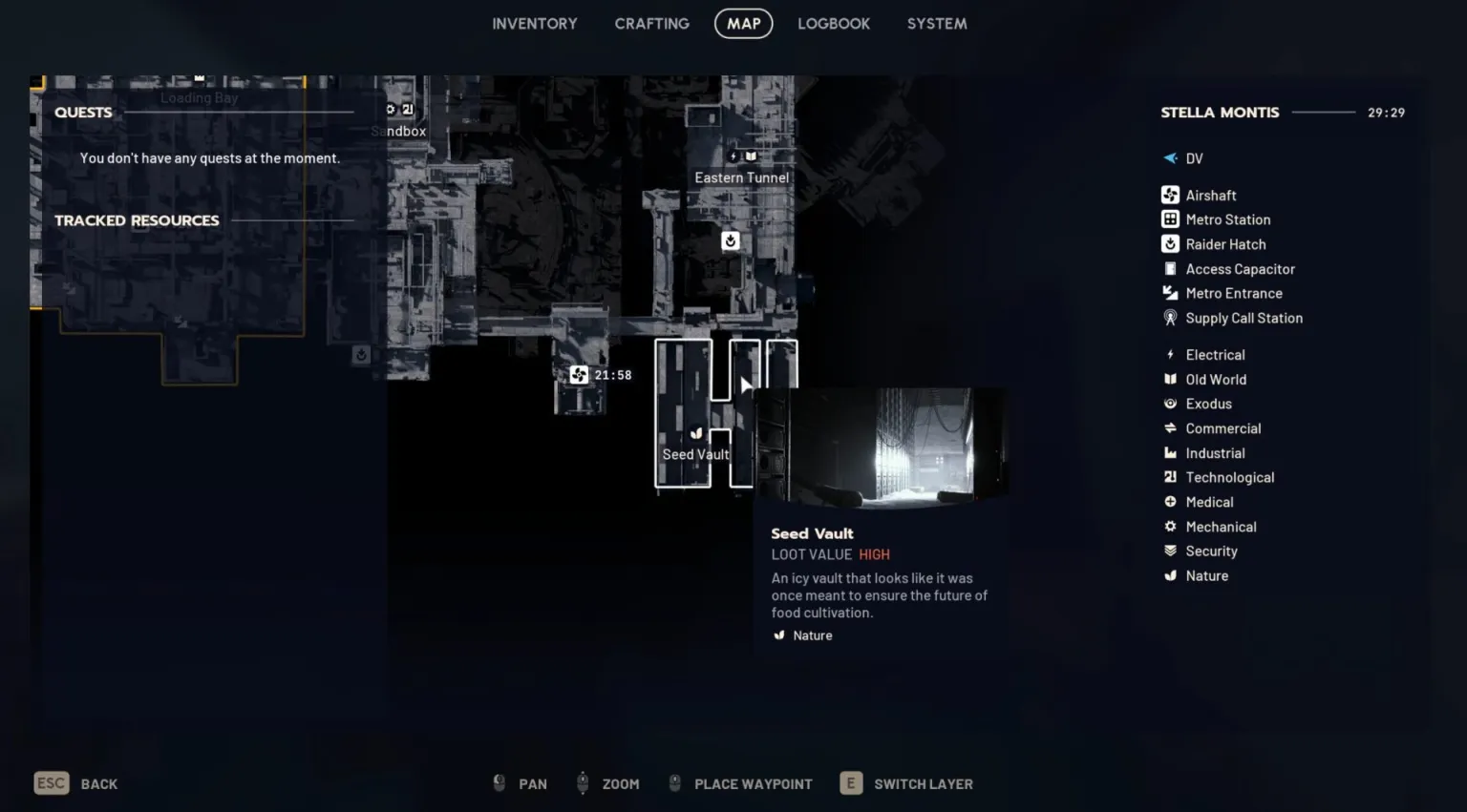 Trên bản đồ Stella Montis game thủ hãy di chuyển đến Seed Vault ở Đông Nam