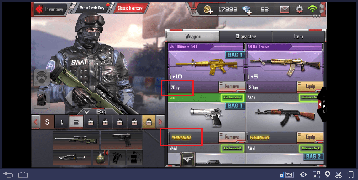 Vũ khí trong Crossfire: Legends sẽ có 2 loại bao gồm tạm thời và vĩnh viễn