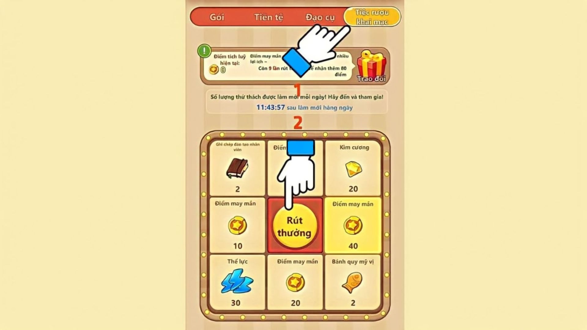 Rút thưởng từ tiệc rượu: