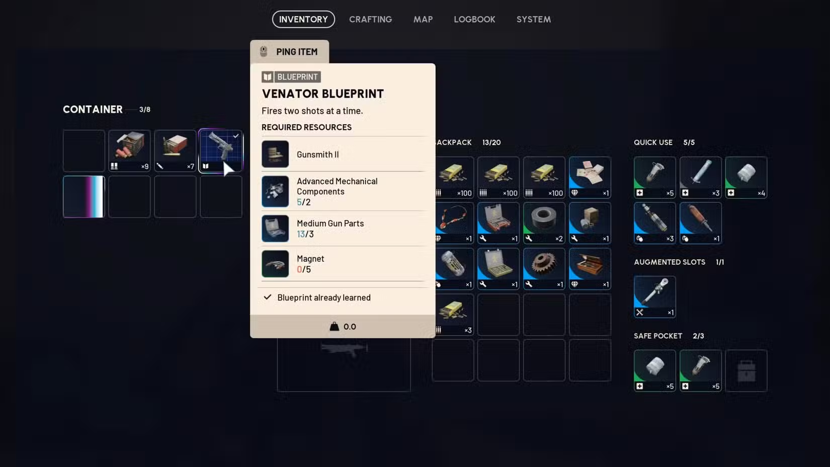 Những yếu tố cần thiết để tạo ra Venator Blueprint