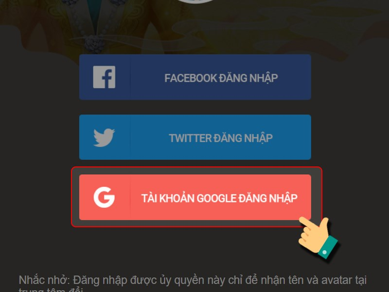 Đăng nhập tài khoản game của bạn
