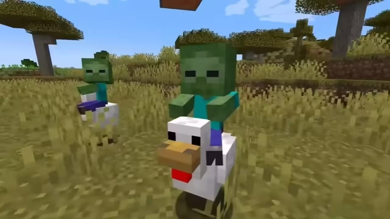 Chicken Jockey trong game Minecraft