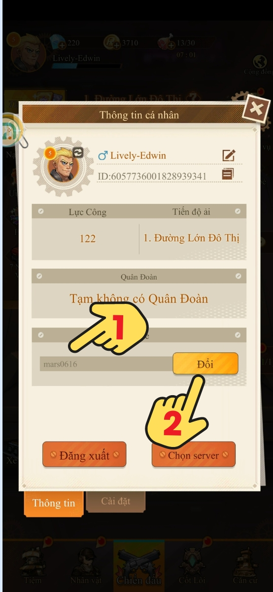Nhập mã Giftcode Zombies Boom và bấm Đổi để hoàn tất quá trình nhập code