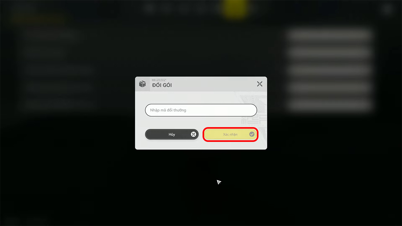 Nhập mã Giftcode Arknights: Endfield vào ô trống và bấm Xác nhận