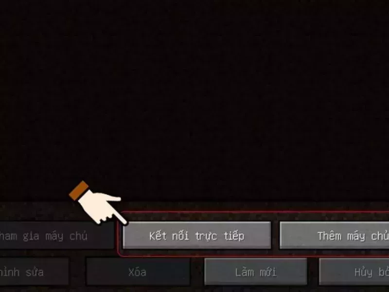 Chọn Direct Connection (Kết nối trực tiếp), nhập địa chỉ server và nhấn Join Server (Tham gia server)
