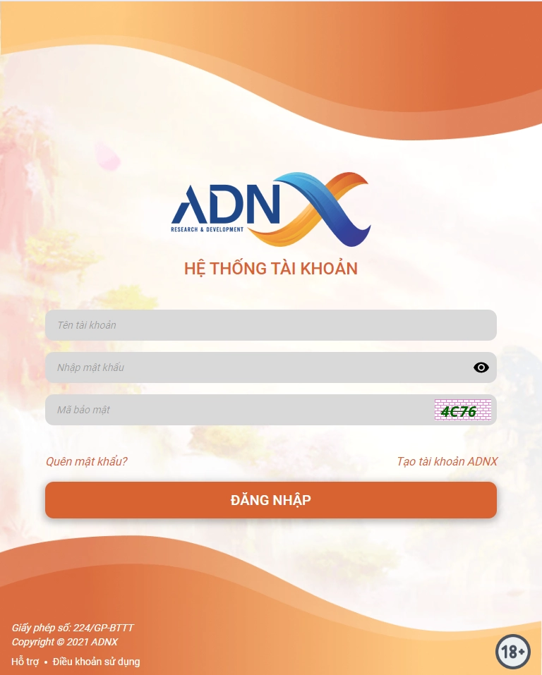Đăng nhập vào trang https://id.adnx.vn
