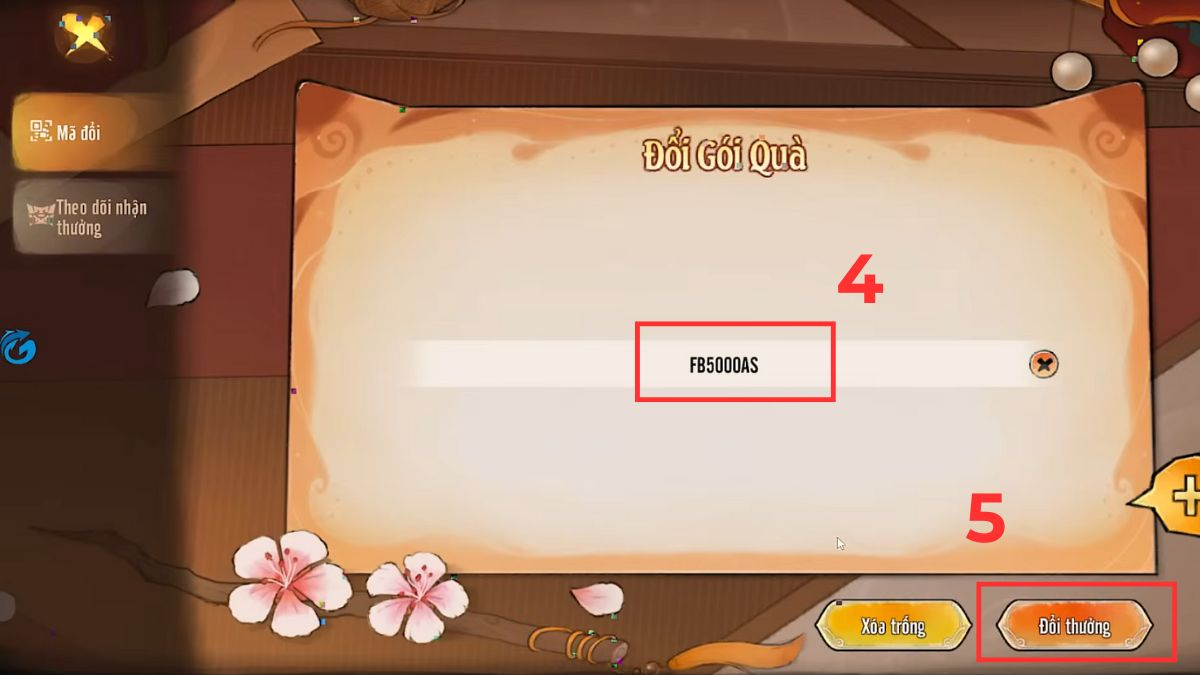 Nhập mã giftcode Ta Làm Tông Sư Trong Tiên Môn và bấm Đổi thưởng