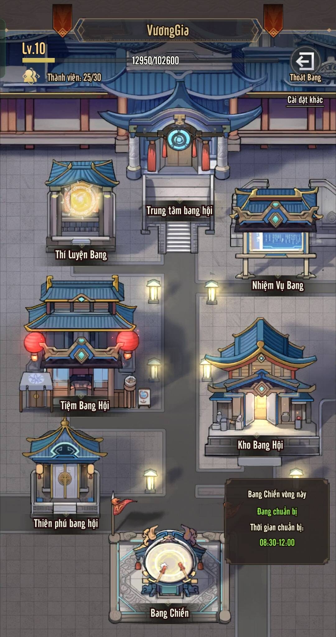 Giao diện Bang hội (Guild) trong tựa game Hào Khí Chiến Hồn