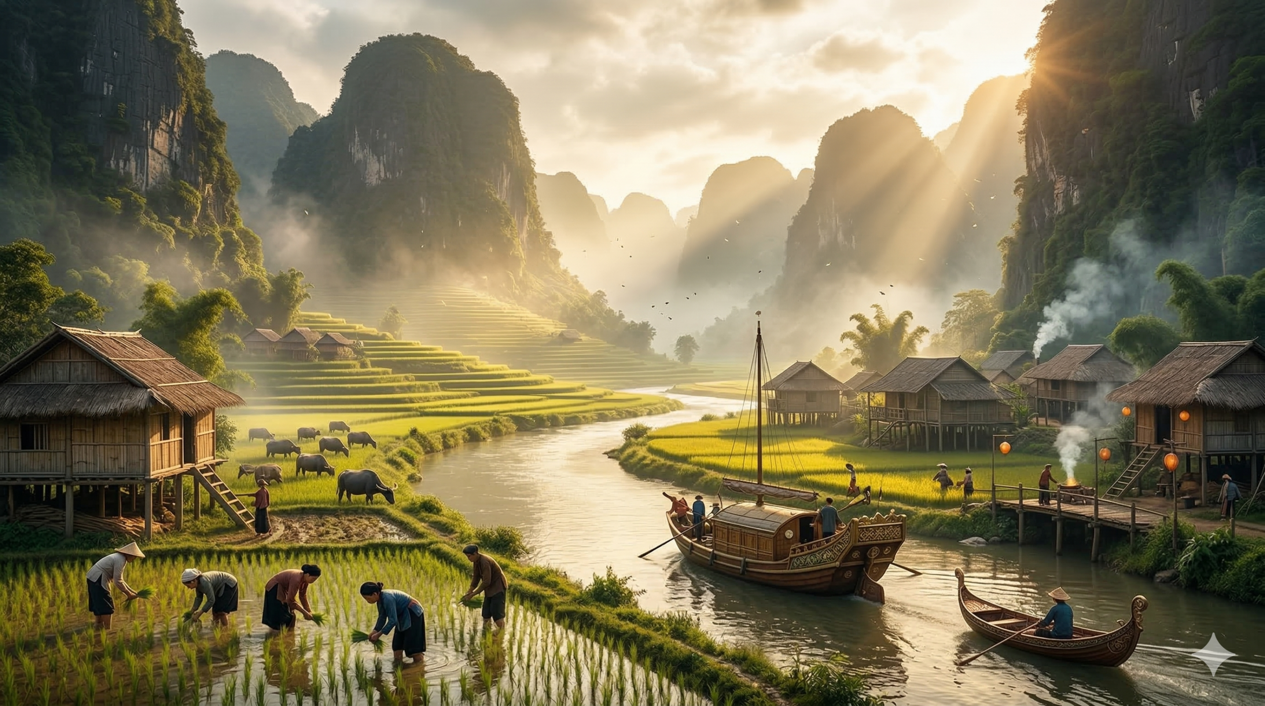 Hình ảnh làng quê Việt Nam bình yên