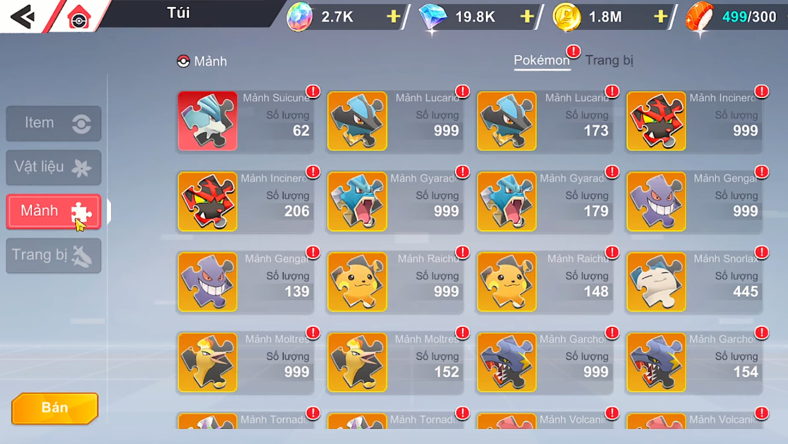 Cận cảnh kho mảnh Pokémon 'vạn người mê' trong Pocket Mega