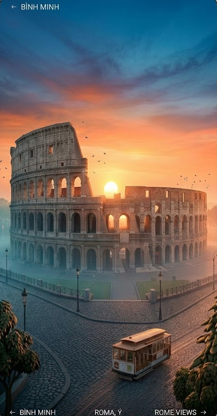 Bình minh trên Đấu trường La Mã, Rome, Ý