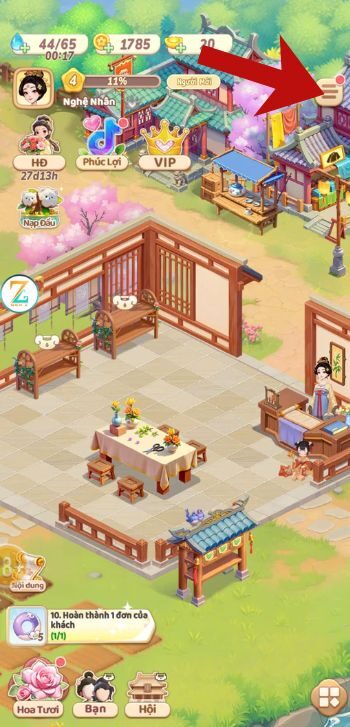 Chọn vào biểu tượng ba gạch